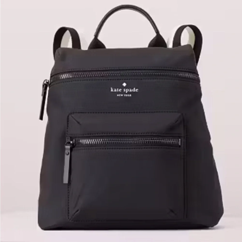 Kate Spade New York "That's The Spirit" convertible backpack in navy blue nylon - Picture 1 of 14
